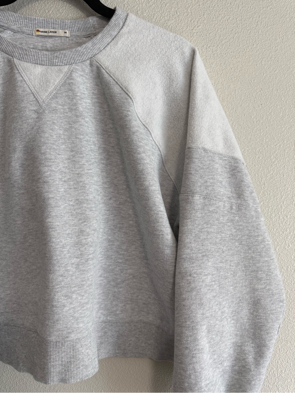 Marine Layer Crop Light Gray Crewneck Sweatshirt - Picture 5 of 5